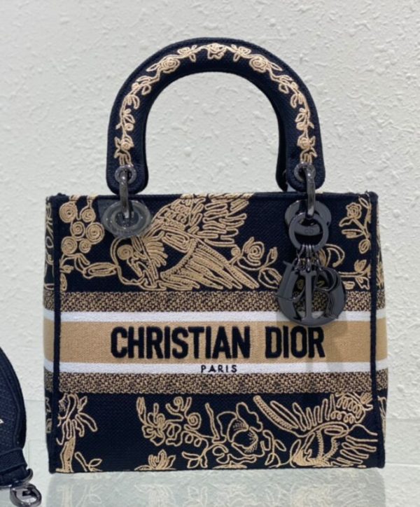 DIOR Medium Lady D-Lite Bag Black - Image 5