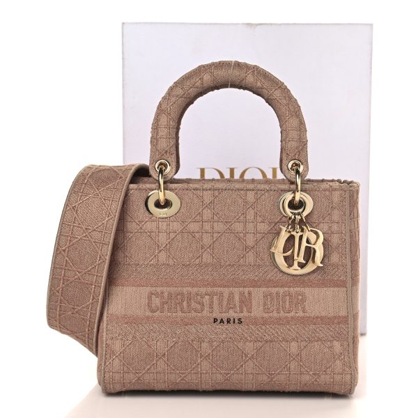 CHRISTIAN Embroidered Canvas Medium Lite Pink - Image 2