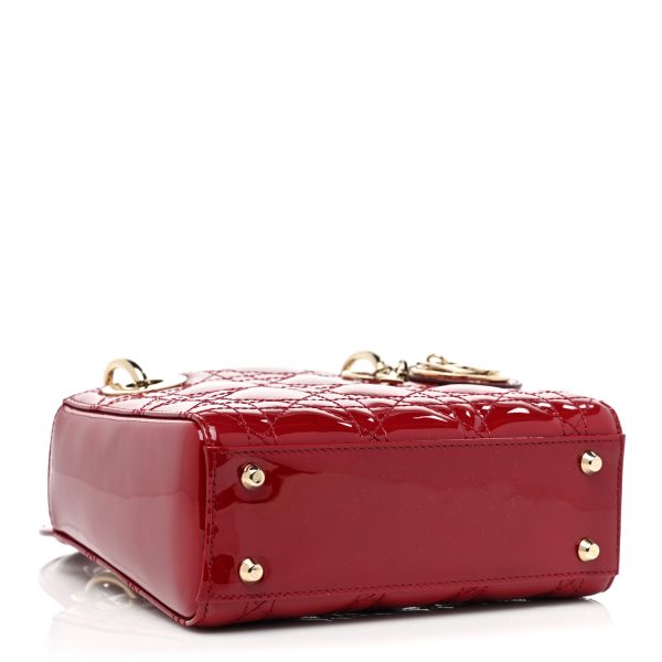 CHRISTIAN DIOR Patent Cannage Mini Red - Image 2