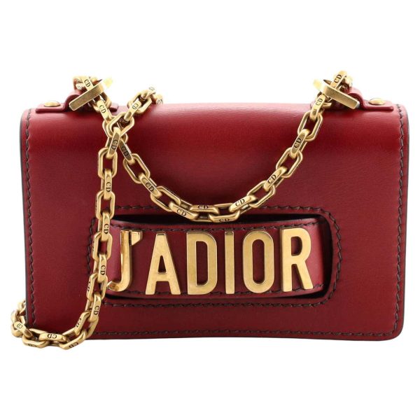 Christian DIOR Red J'ADIOR Flap Bag Matte Calfskin Mini