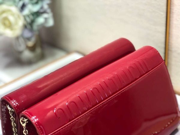 Dior 30 Montaigne Wallet In Red Patent Calfskin - Image 2
