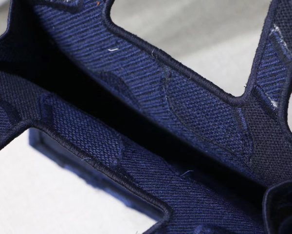 DIOR Mini Book Tote Bag In Blue Camouflage Canvas - Image 5