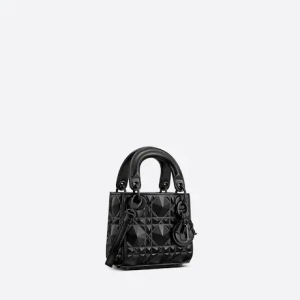 MICRO LADY DIOR BAG Black Cannage Calfskin