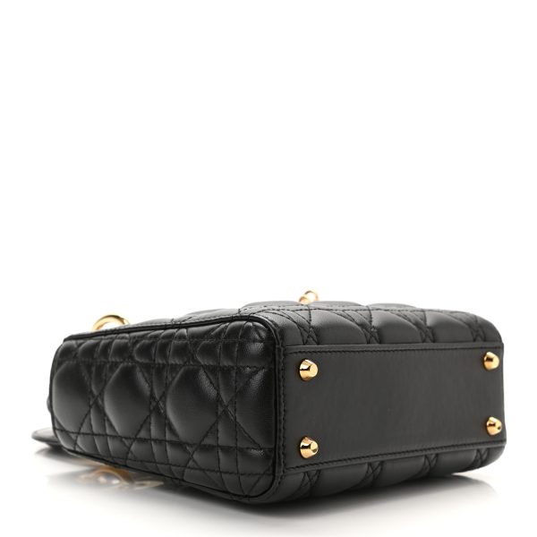 CHRISTIAN Lambskin Cannage Mini Lady Black - Image 3