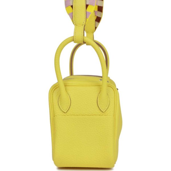 Hermes Mini Lindy Lime Clemence Palladium Hardware - Image 3