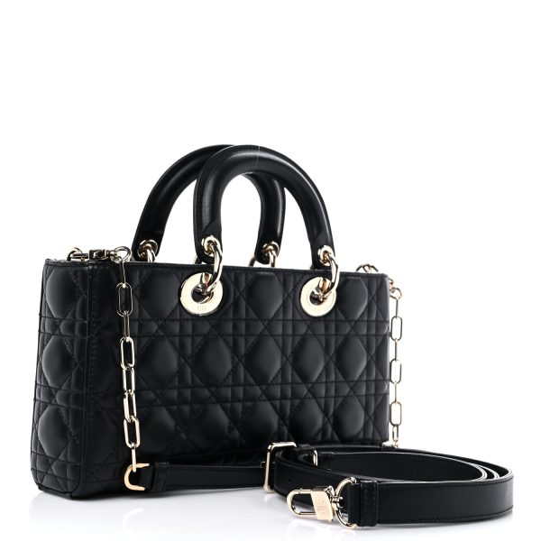 CHRISTIAN DIOR Lambskin Cannage Medium Lady D-Joy Black - Image 4