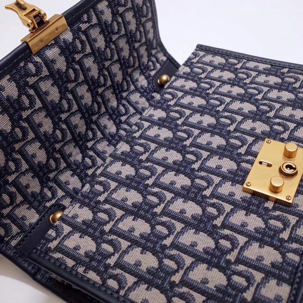 DIOR Dioraddict Flap Bag In Blue Oblique Canvas - Image 3