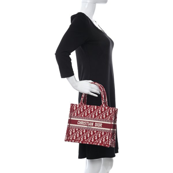 CHRISTIAN DIOROblique Small Book Tote Burgundy Multicolor - Image 2