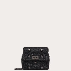 ROMAN STUD small bag with rhinestone embroidery