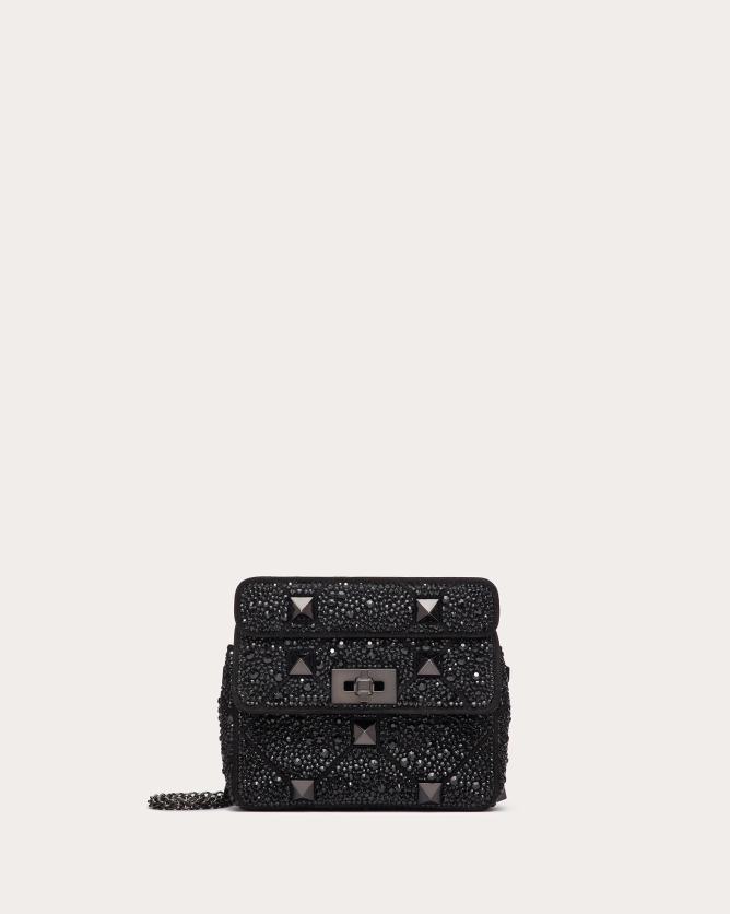 ROMAN STUD small bag with rhinestone embroidery