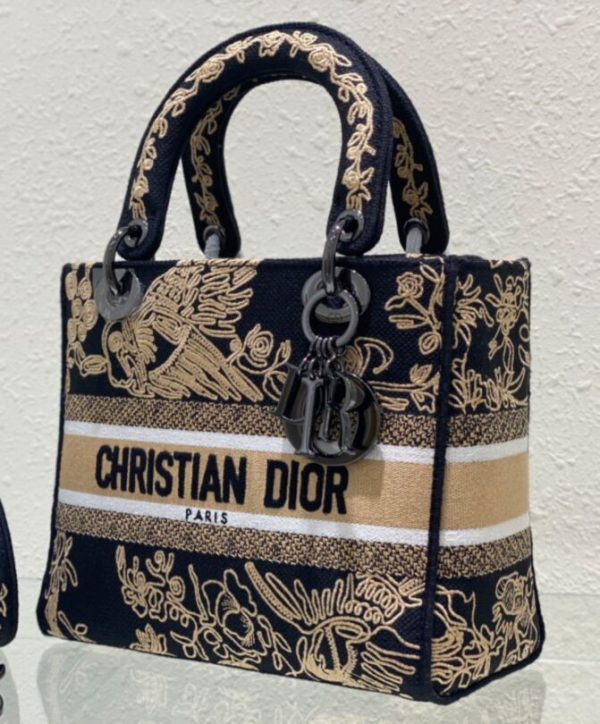 DIOR Medium Lady D-Lite Bag Black - Image 4