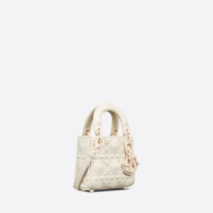 MICRO LADY DIOR BAG Latte Cannage Calfskin