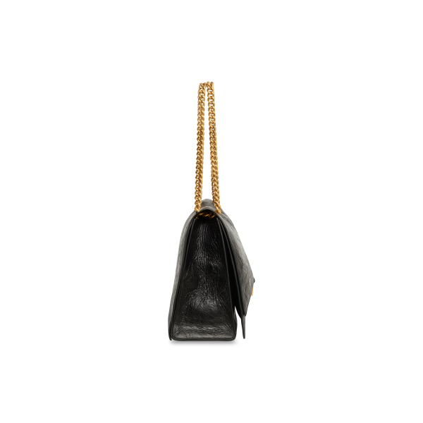 WOMEN'S CRUSH LARGE CHAIN BAG IN BLACK - Image 3