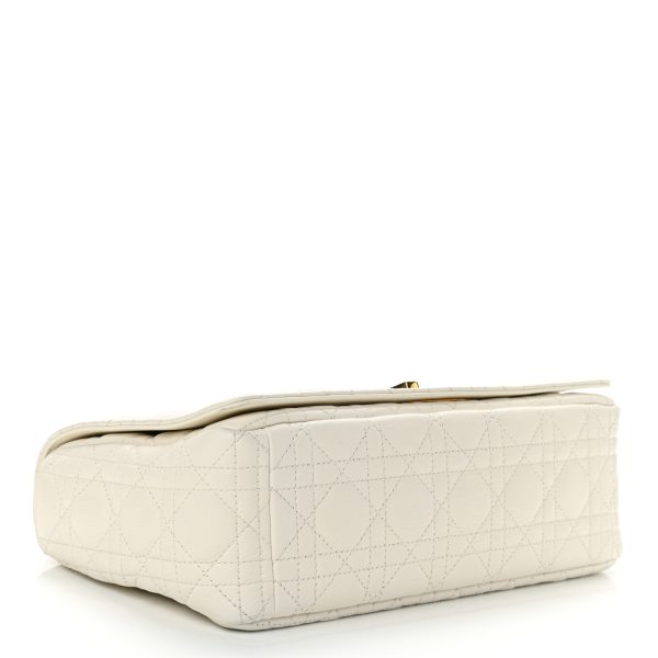 CHRISTIAN DIOR Lambskin Cannage Large Caro Bag Ivory - Image 4