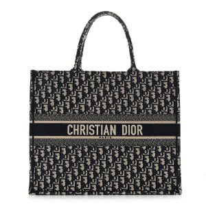 CHRISTIAN Dior Large Book Tote Blue Multicolor