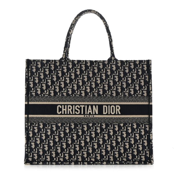 CHRISTIAN Dior Large Book Tote Blue Multicolor