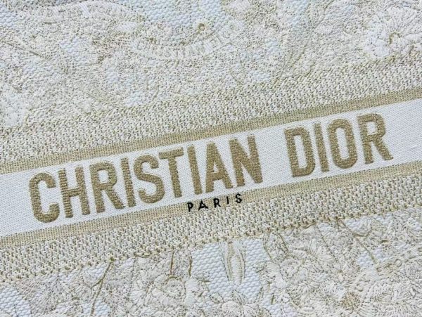 CHRISTIAN Dior Canvas Embroidered Large Tote - Image 3