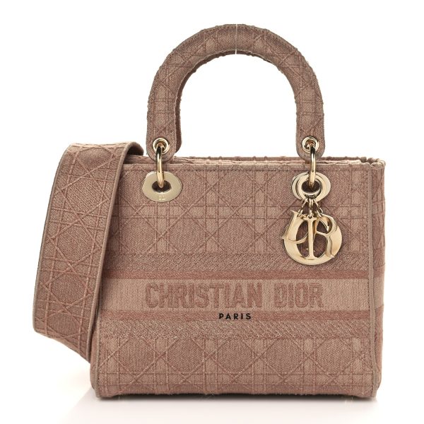 CHRISTIAN Embroidered Canvas Medium Lite Pink