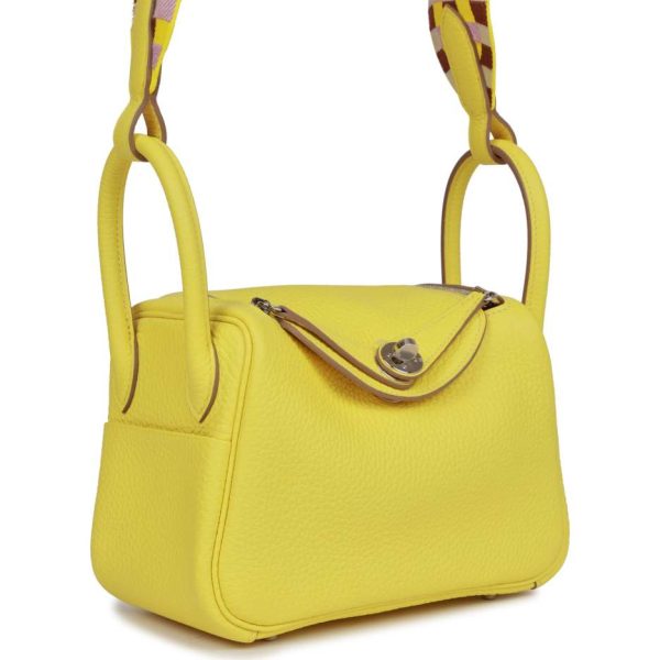 Hermes Mini Lindy Lime Clemence Palladium Hardware - Image 5