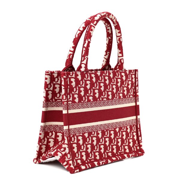 CHRISTIAN DIOROblique Small Book Tote Burgundy Multicolor - Image 4