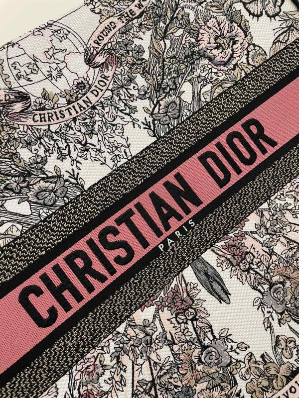 CHRISTIAN Dior Canvas Embroidered Medium - Image 4