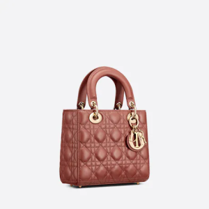 SMALL LADY DIOR  BAG Rust-Colored Cannage Lambskin