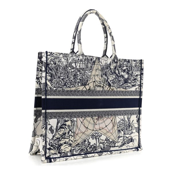 CHRISTIAN DIOR Canvas Embroidered Large Blue - Image 4