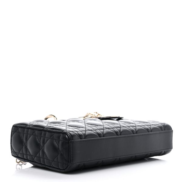 CHRISTIAN DIOR Lambskin Cannage Medium Lady D-Joy Black - Image 3