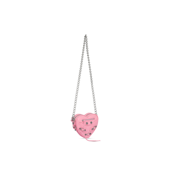 WOMEN'S LE CAGOLE HEART MINI BAG IN PINK - Image 5