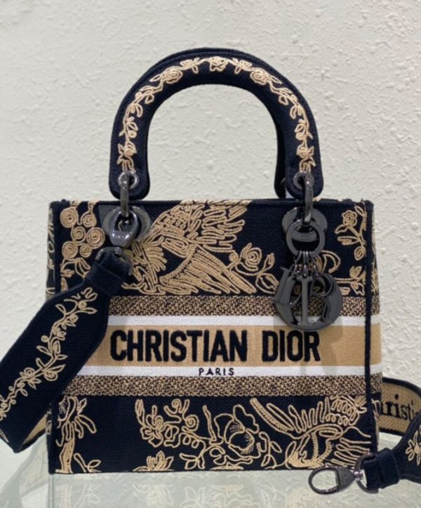 DIOR Medium Lady D-Lite Bag Black - Image 7