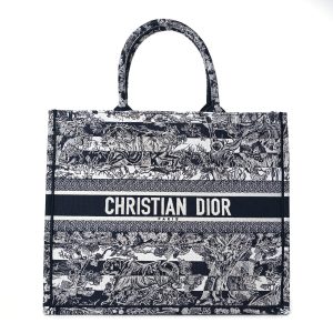 CHRISTIAN Dior Canvas Embroidered Large