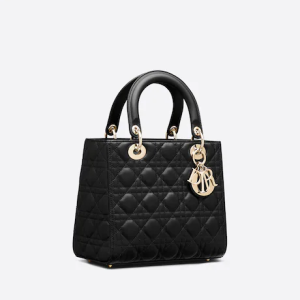 MEDIUM LADY Dior BAG Black Cannage Lambskin