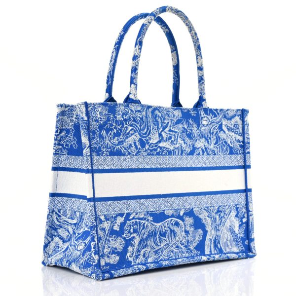 CHRISTIAN Dior Canvas Embroidered Medium Blue - Image 3