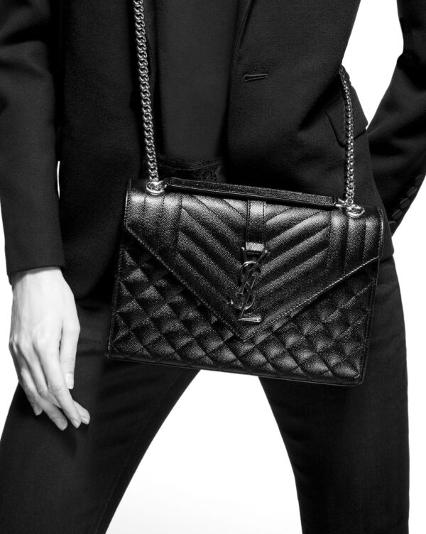 YSL Envelope Medium Bag in Matelasse Leather - Image 6
