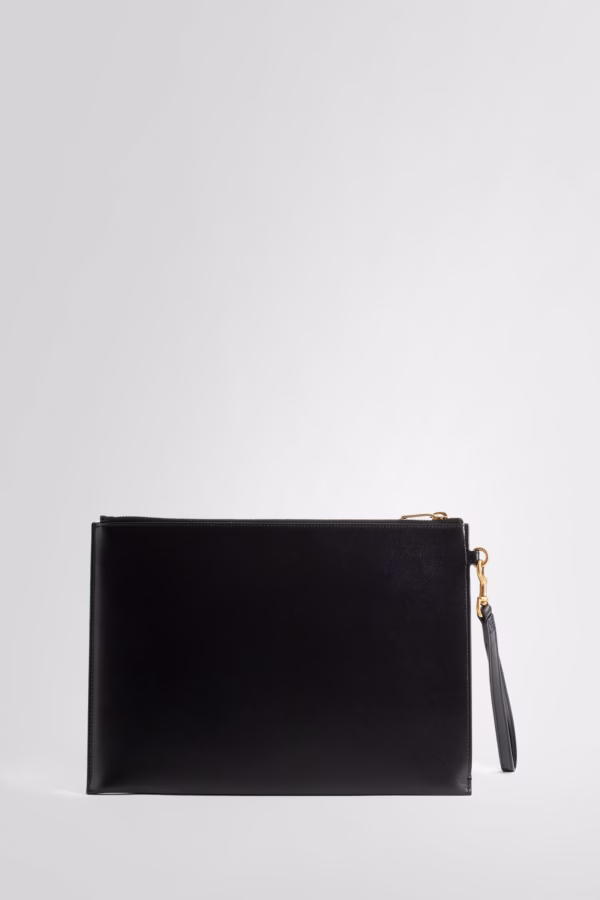 YSL Zip Tablet Holder in Shiny Leather - Image 4