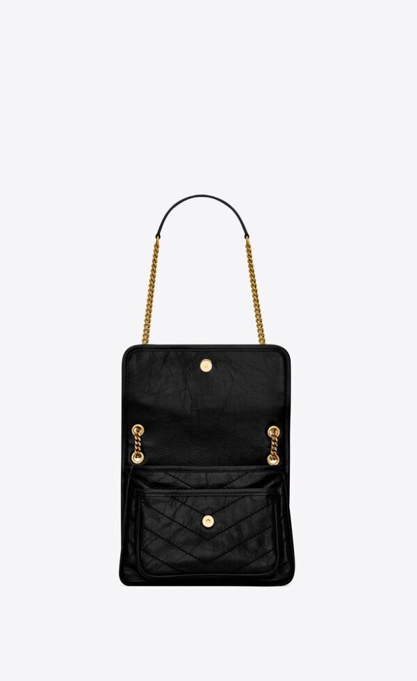 YSL Niki Medium Chain Bag in Crinkled Leather - Image 3