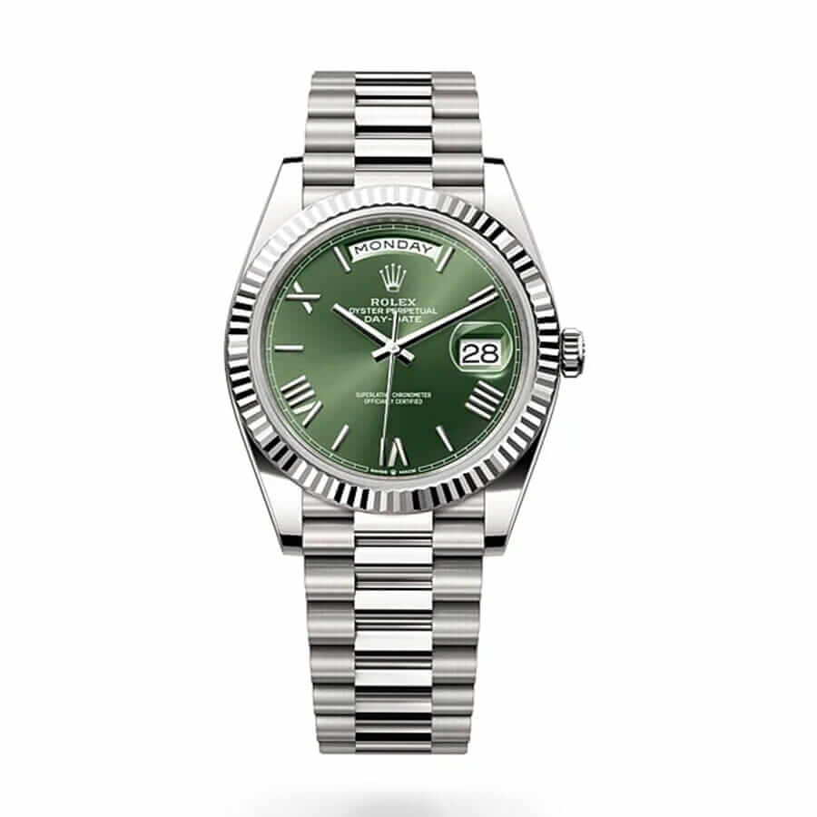 Rolex Olive Green Dial Watch Front View