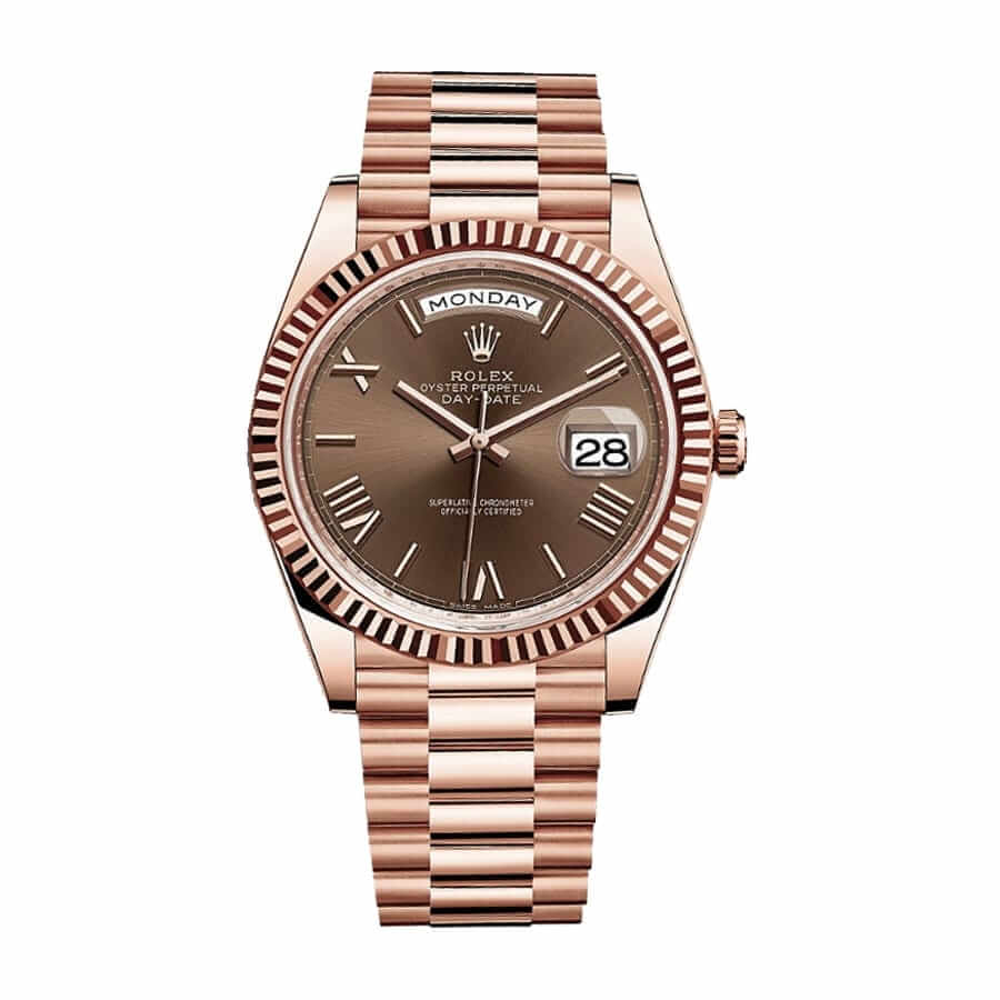 Rolex Day-Date 228235 Rose Gold Chocolate Dial with Roman Numerals