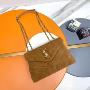 YSL Loulou Small Chain Bag in Quilted 'Y' Suede