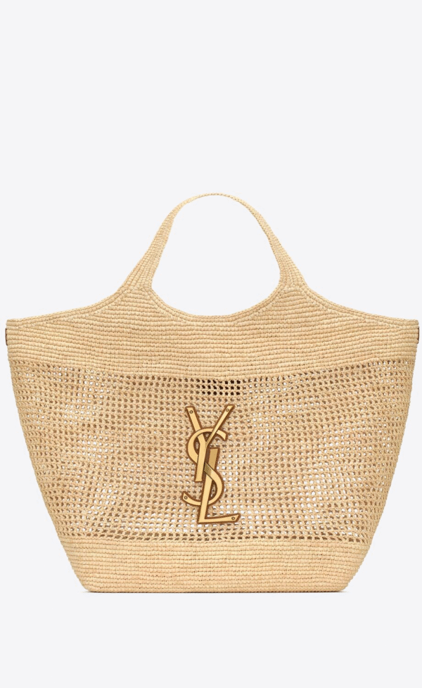 YSL Hobo Raffia Bag in Crochet and Smooth
