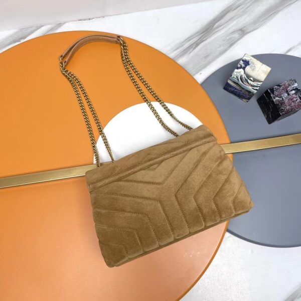 YSL Loulou Small Chain Bag in Quilted 'Y' Suede - Image 4