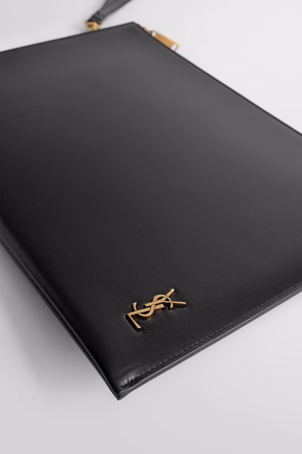 YSL Zip Tablet Holder in Shiny Leather - Image 3