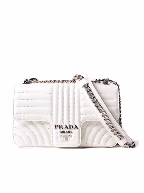 Prada Medium Diagramme Bag in White - Image 6