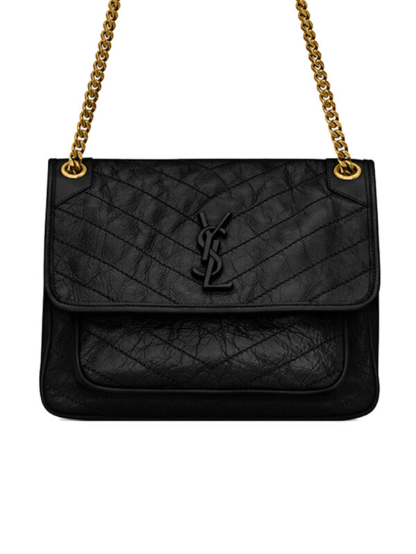 YSL Niki Medium Chain Bag in Crinkled Leather