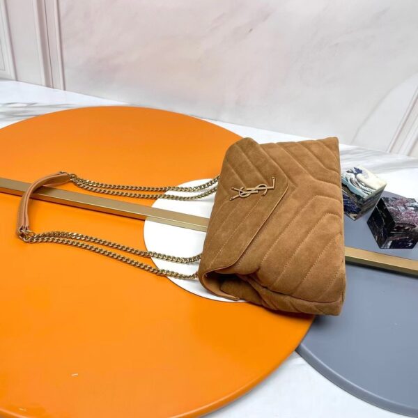 YSL Loulou Small Chain Bag in Quilted 'Y' Suede - Image 5